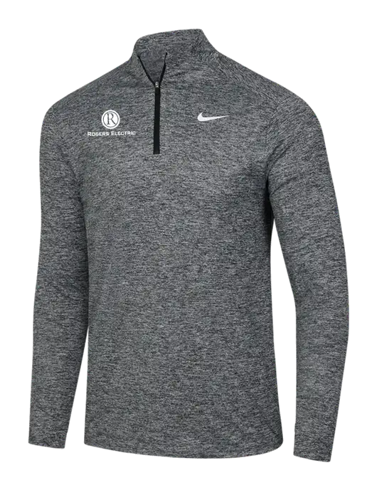 Nike Black Heather Dri-FIT Element 1/2-Zip Pullover w/Rogers Electric Logo