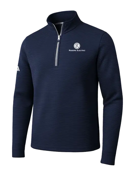 Adidas Navy Spacer Quarter-Zip Pullover w/Rogers Electric Logo