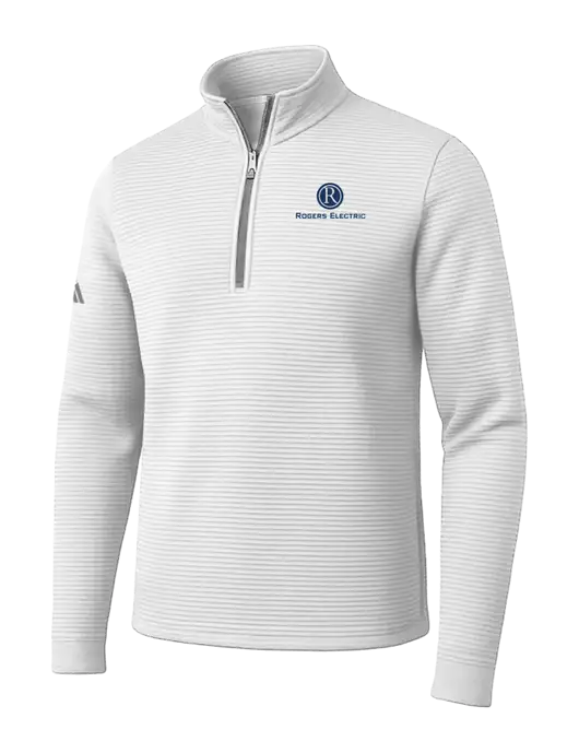 Adidas White Spacer Quarter-Zip Pullover w/Rogers Electric Logo