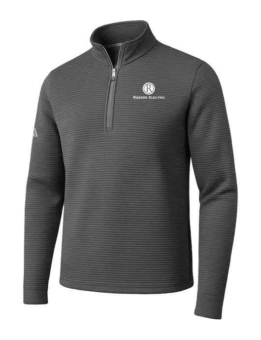Adidas Medium Grey Spacer Quarter-Zip Pullover w/Rogers Electric Logo