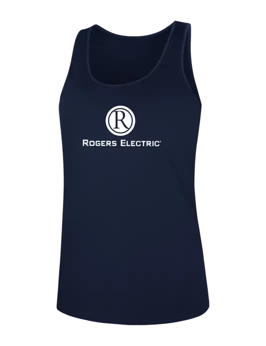 Womens Navy PosiCharge Competitor Racerback Tank w/Rogers Electric Logo