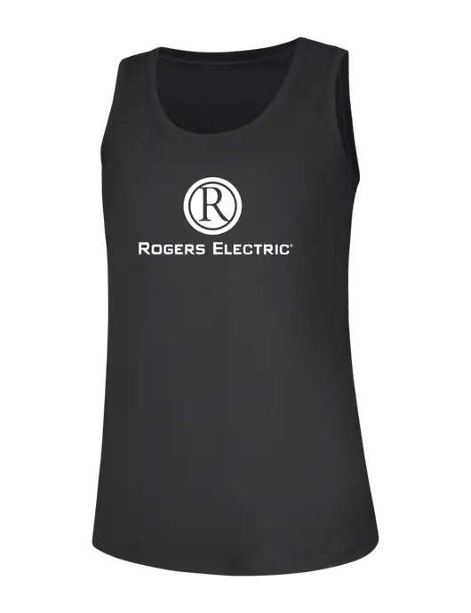 Womens Black Frost Perfect Tri Racerback Tank w/Rogers Electric Logo