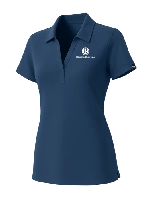 TravisMathew Womens Sapphire Medium Dark Glenview Solid Polo w/Rogers Electric Logo