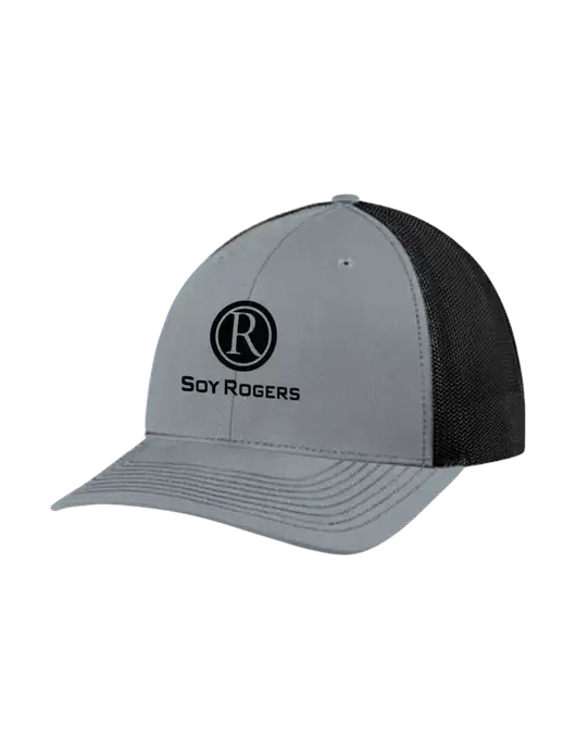 Richardson Adjustable Snapback Original 112 Trucker Cap Heather Grey w/Black Mesh w/Soy Rogers Logo