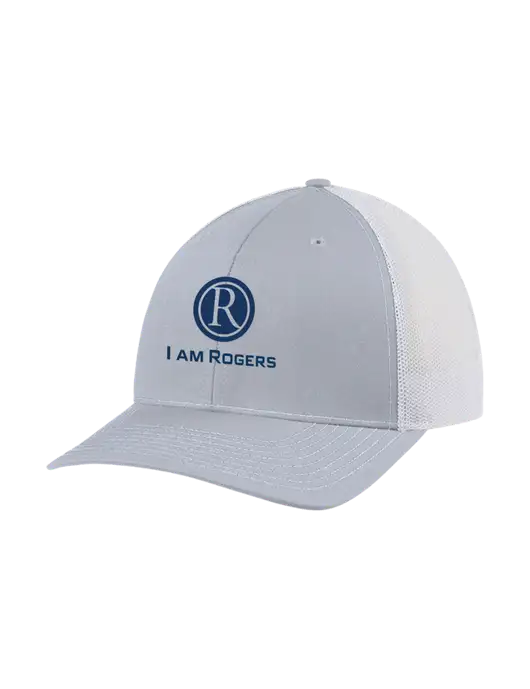 Richardson Adjustable Snapback Original 112 Trucker Cap Light Heather Grey w/White Mesh w/I am Rogers Logo