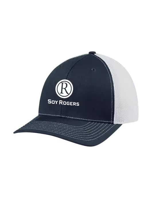Richardson Adjustable Snapback Original 112 Trucker Cap Navy w/White Mesh w/Soy Rogers Logo