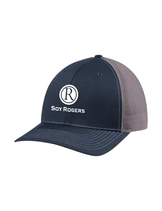 Richardson Adjustable Snapback Original 112 Trucker Cap Navy w/Charcoal Mesh w/Soy Rogers Logo