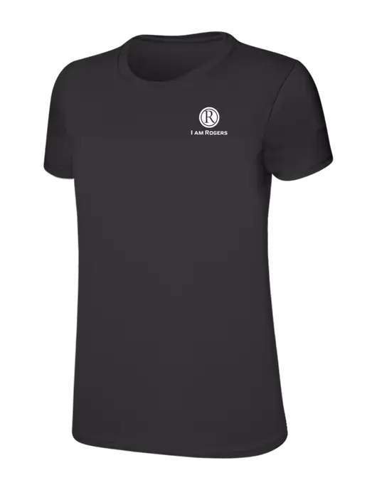 Womens Ring Spun Charcoal 4.5 oz T-Shirt w/I am Rogers Logo