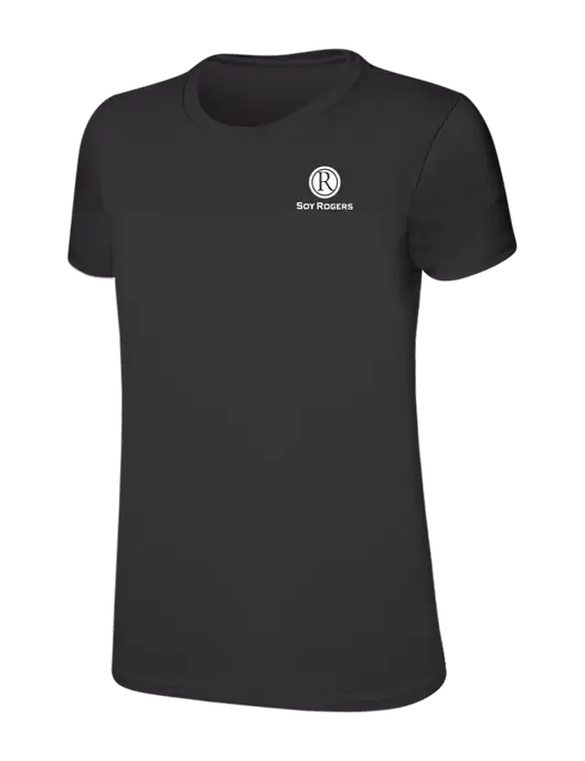 Womens Ring Spun Charcoal 4.5 oz T-Shirt w/Soy Rogers Logo