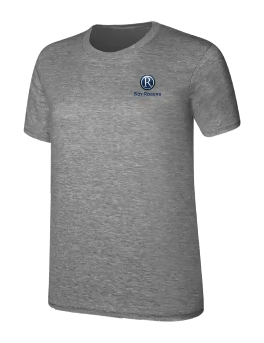 Womens Ring Spun Light Grey Heather 4.5 oz T-Shirt w/Soy Rogers Logo