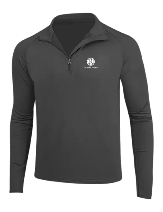 Charcoal Grey Sport Wick Stretch 1/4 Zip Pullover w/I am Rogers Logo