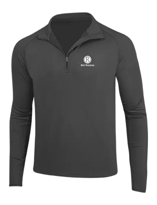 Charcoal Grey Sport Wick Stretch 1/4 Zip Pullover w/Soy Rogers Logo