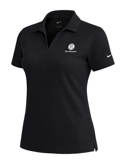 NIKE Black Womens Dri-Fit Micro Pique Polo w/Soy Rogers Logo