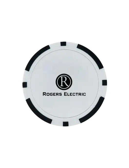 Black Poker Chip Ball Marker w/Rogers Electric Logo