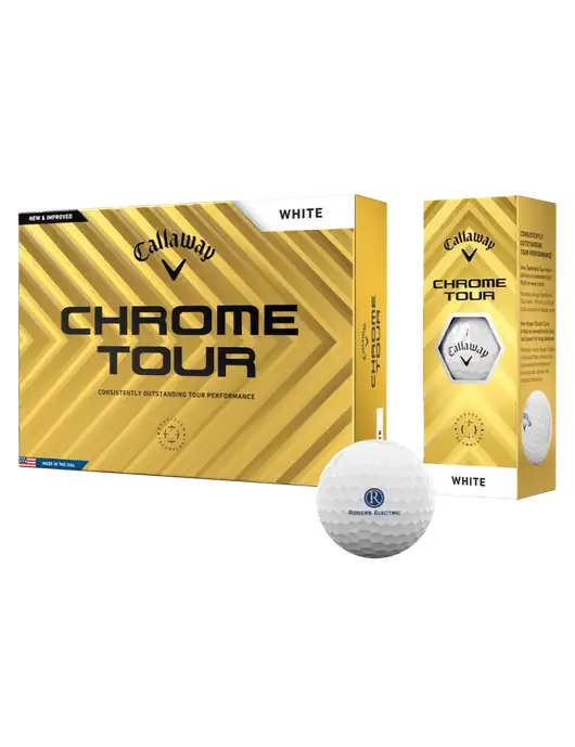 Callaway Chrome Tour Golf Balls 12/pkg w/Rogers Electric Logo