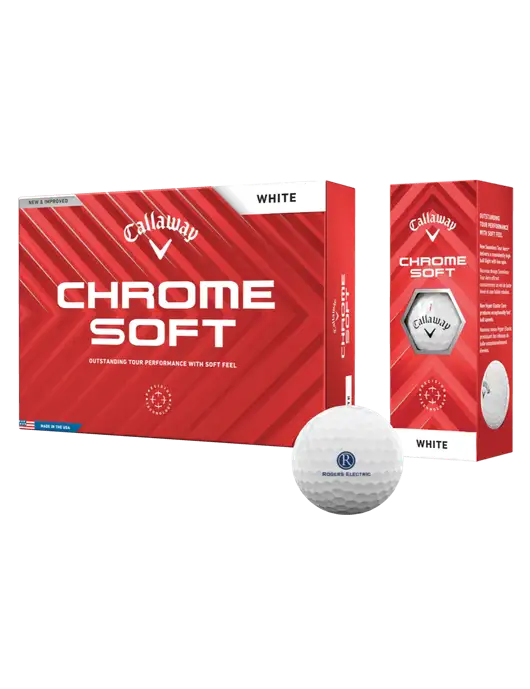 Callaway Chrome Soft Golf Balls 12/pk w/Rogers Electric Logo