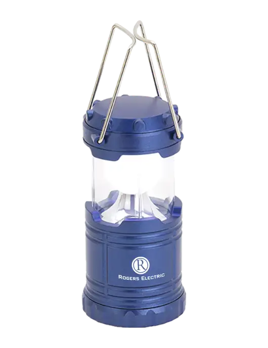 Blue Mini Retro Lantern w/Rogers Electric Logo