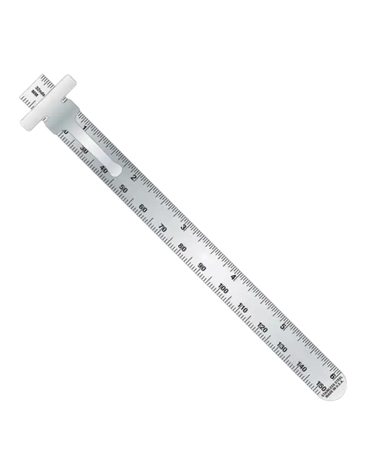 Slim Pocket Ruler 6” Stainless Steel Measuring 32nds & Metric w/Rogers Electric Logo