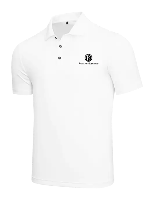 Adidas White  Performance Polo w/Rogers Electric Logo