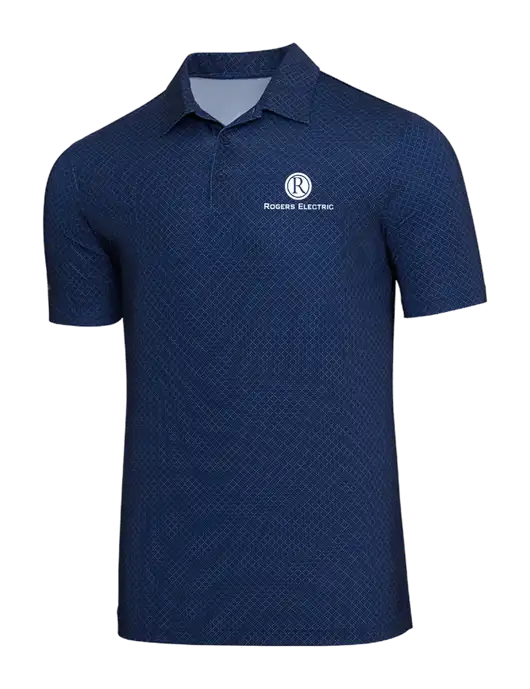 Adidas Navy Blue Diamond Dot Print Polo w/Rogers Electric Logo