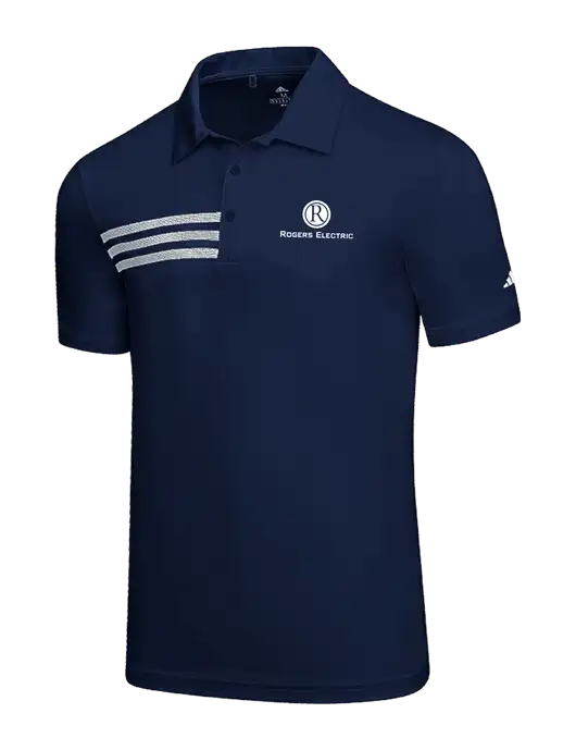 Adidas Navy 3 Stripes Chest Polo w/Rogers Electric Logo