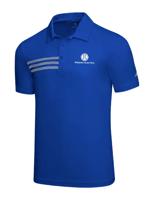 Adidas Royal 3 Stripes Chest Polo w/Rogers Electric Logo