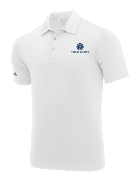 Adidas White Ultimate Solid Polo w/Rogers Electric Logo