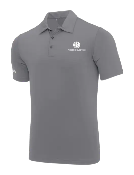 Adidas Medium Grey Ultimate Solid Polo w/Rogers Electric Logo