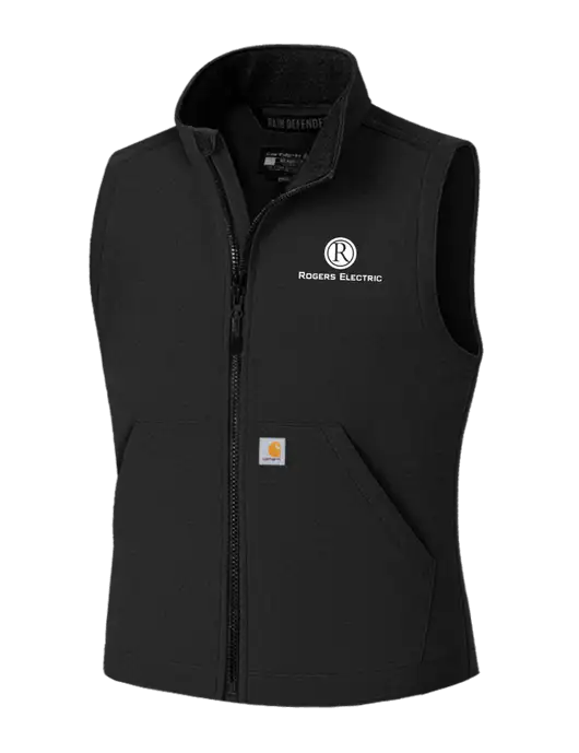 Carhartt Rain Defender Black Soft Shell Vest w/Rogers Electric Logo