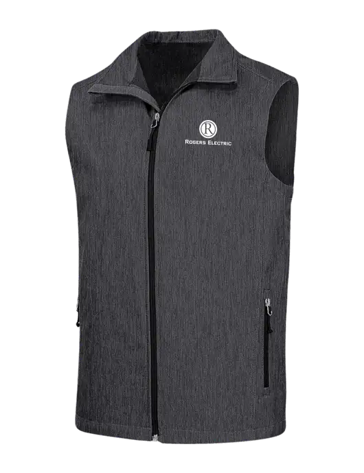 Charcoal Grey Heather Core Soft Shell Vest w/Rogers Electric Logo