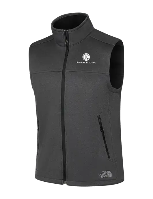 North Face Dark Grey Heather Ridgewall Soft Shell Vest w/Rogers Electric Logo