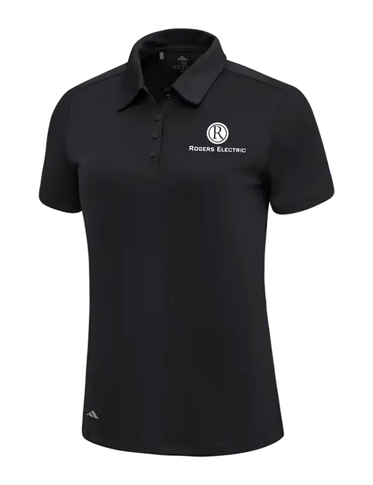 Adidas Black Womens Ultimate Solid Polo w/Rogers Electric Logo