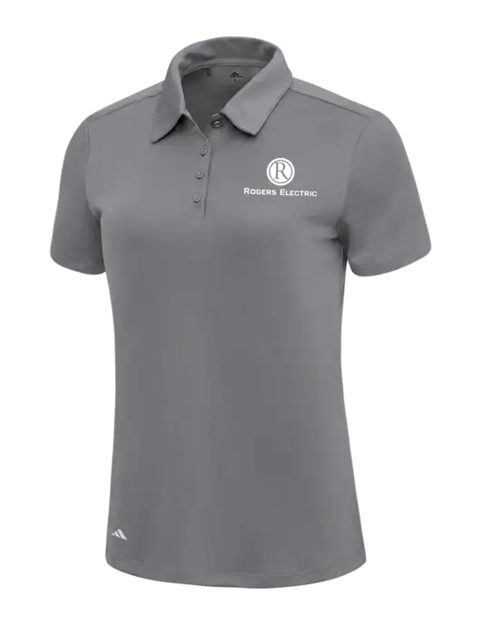 Adidas Medium Grey Womens Ultimate Solid Polo w/Rogers Electric Logo