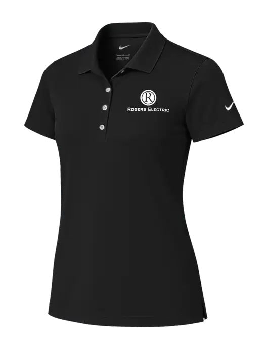 Nike Womens Black Tech Basic Dri-FIT Polo
 w/Rogers Electric Logo