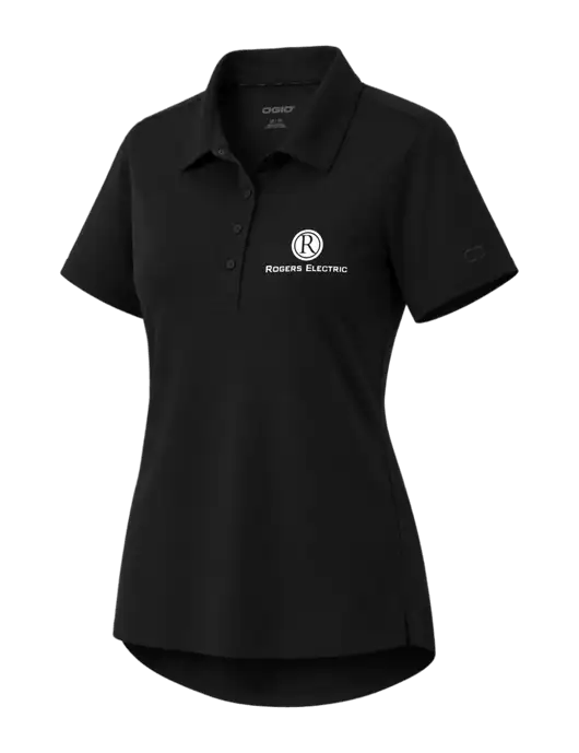 OGIO Womens Envision Black Polo w/Rogers Electric Logo