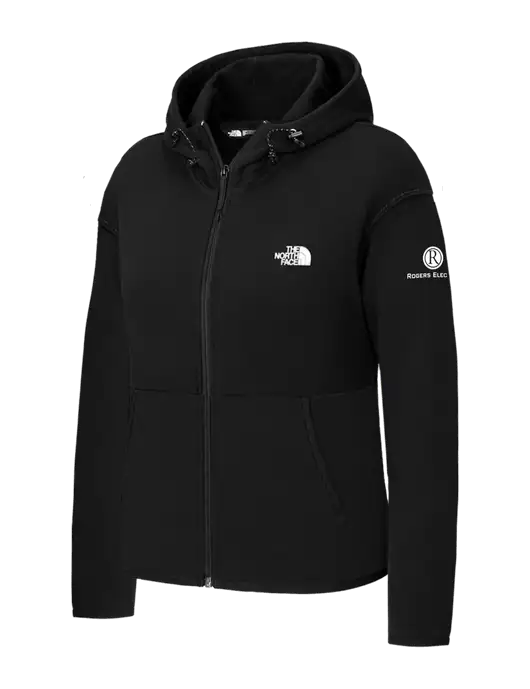 The North Face Womens Black Double-Knit Full-Zip Hoodie w/Rogers Electric Logo