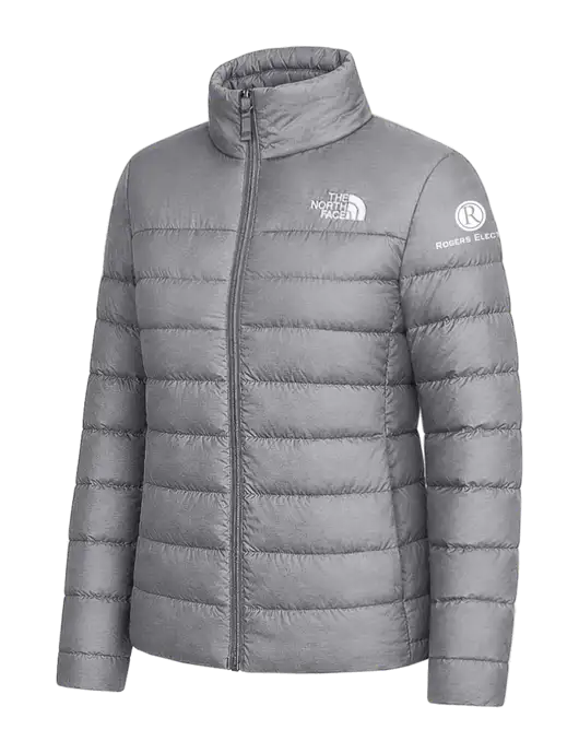 The North Face Womens Medium Grey Down Hybrid Jacket w/Rogers Electric Logo