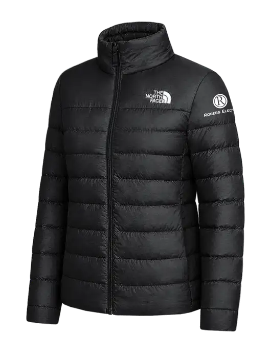 The North Face Womens Black Down Hybrid Jacket w/Rogers Electric Logo