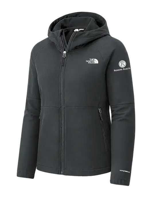 The North Face Womens Very Dark Grey Barr Lake Hooded Soft Shell Jacket w/Rogers Electric Logo