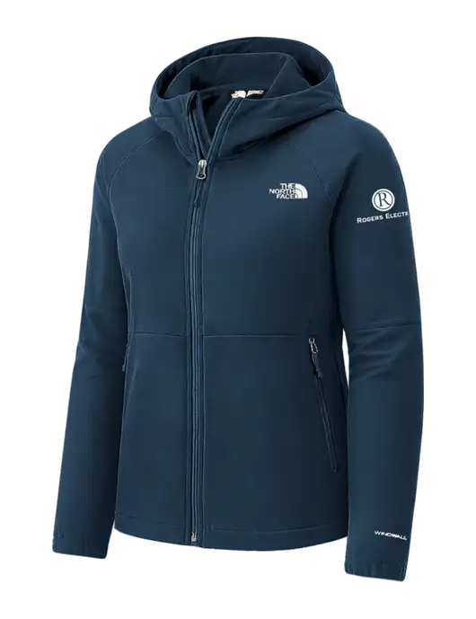 The North Face Womens Dark Navy Barr Lake Hooded Soft Shell Jacket w/Rogers Electric Logo