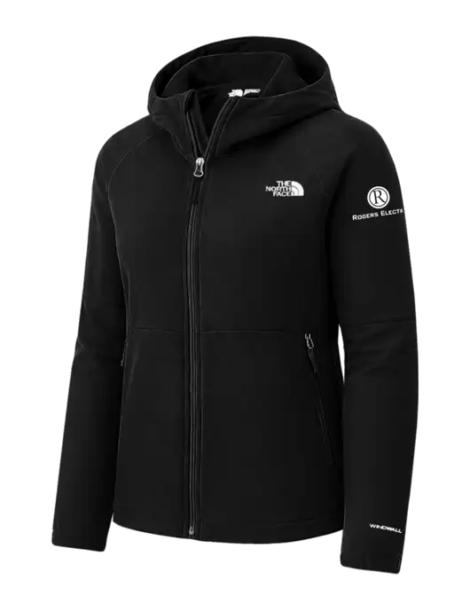 The North Face Womens Black Barr Lake Hooded Soft Shell Jacket w/Rogers Electric Logo