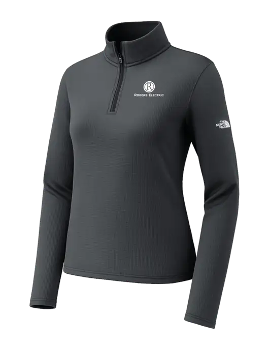 The North Face Womens Aim 1/4-Zip Charcoal Grey Fleece w/Rogers Electric Logo