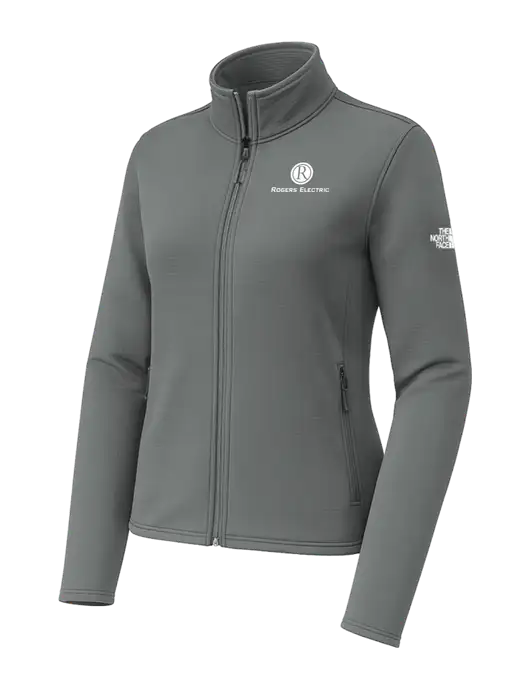 The North Face Womens Aim Full-Zip Dark Medium Grey Fleece Jacket w/Rogers Electric Logo