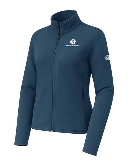 The North Face Womens Aim Full-Zip Light Navy Fleece Jacket w/Rogers Electric Logo