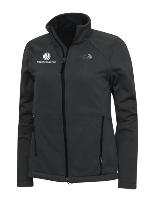 North Face Dark Grey Heather Womens Ridgewall Soft Shell Jacket w/Rogers Electric Logo