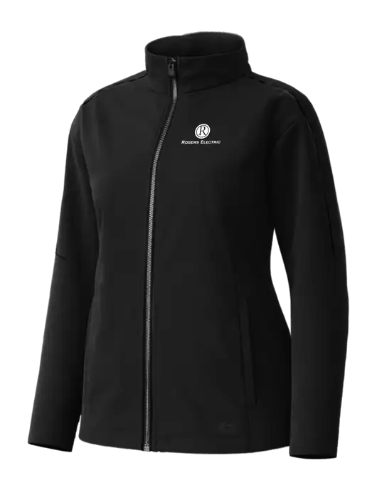 OGIO Womens Commuter Full-Zip Soft Shell Black Jacket w/Rogers Electric Logo