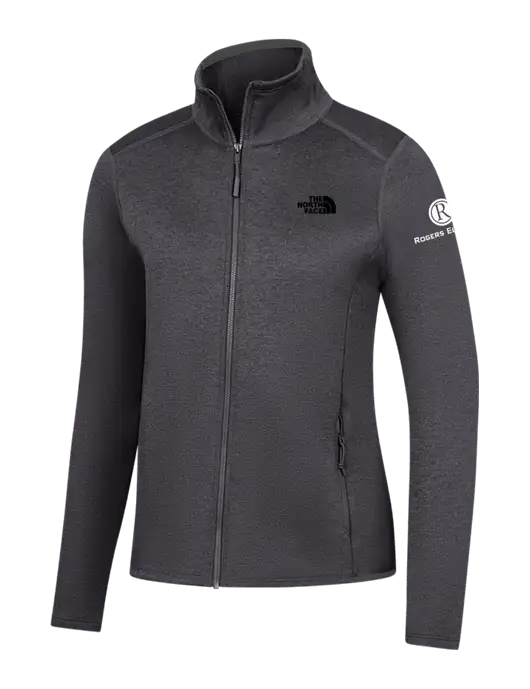The North Face Womens Dark Grey Heather Skyline Full-Zip Fleece Jacket w/Rogers Electric Logo