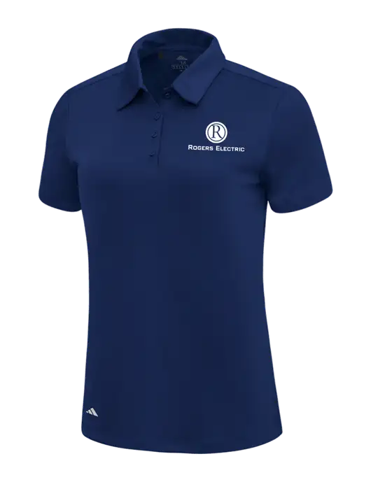 Adidas Navy Blue Womens Ultimate Solid Polo w/Rogers Electric Logo
