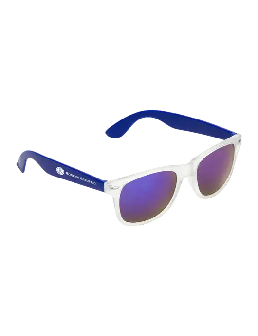 Key West Blue Mirrored Sunglasses w/Rogers Electric Logo