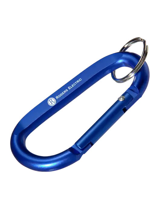 Blue Carabiner & Key Ring w/Rogers Electric Logo